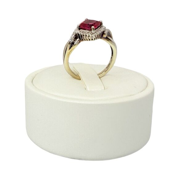 Vtg Ruby 925 Sterling Silver Halo Ring SZ 7 1.5ct July Birthstone Lab Created - Picture 11 of 16